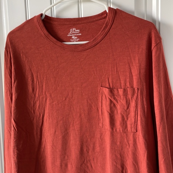J. Crew Garment-Dyed Knit Goods Rust Long Sleeve T-shirt (Size Medium) - Picture 3 of 5